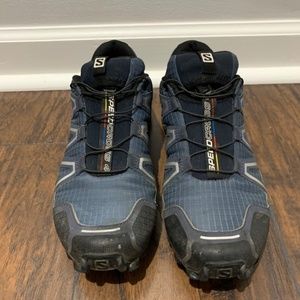Salomon Speedcross 3 size 8.5 blue silver black mens shoe trail hiking sneaker